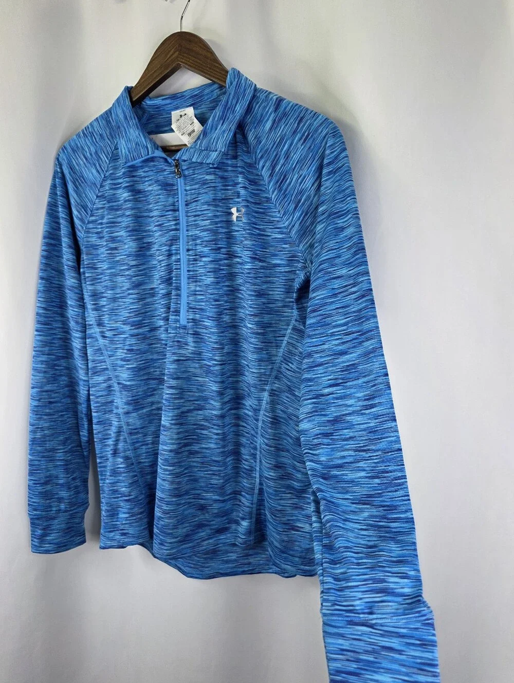 Under Armour Women’s Large Pullover 1/4 Zip Blue Stretch Long Sleeve Lightweight